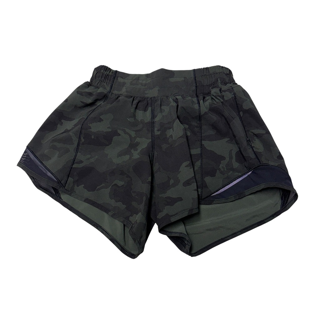 Lululemon Hotty Hot High-Rise Lined Heritage 365 Camo Deep Coal Womens 2T W22 L4 - Picture 1 of 9
